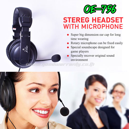OKER OE-756 OKER Stereo HeadSet หูฟัง+mic HP-HM-OK-SM756
