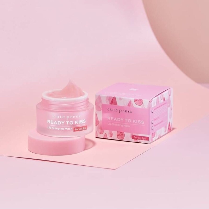 Cute Press Ready To Kiss Lip Sleeping Mask 15g มาส์กบำรุงริมฝีปาก ลิป สลิปปิ้ง มาส์ก