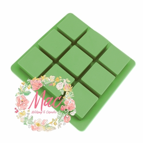 พิมพ์ซิลิโคน คลาสสิก 90 / 6 x 6 x3 cm / 100 กรัม / 9หลุม /ใช้ซองสบู่ขนาด 9 x 11.5 cm.