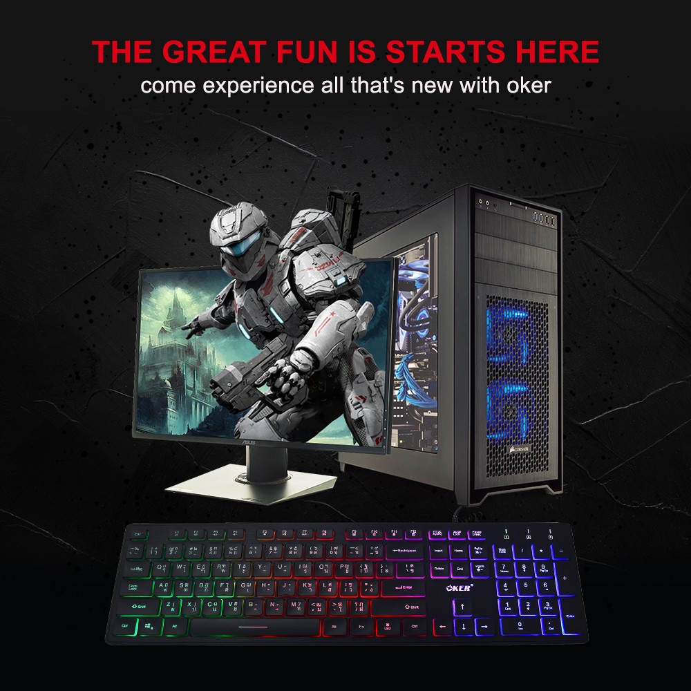 OKER VA-59 OKER VAMPIRE KEYBOARD USB MULI BACKLIGHT VA59 KB-UB-OK-VA59BK