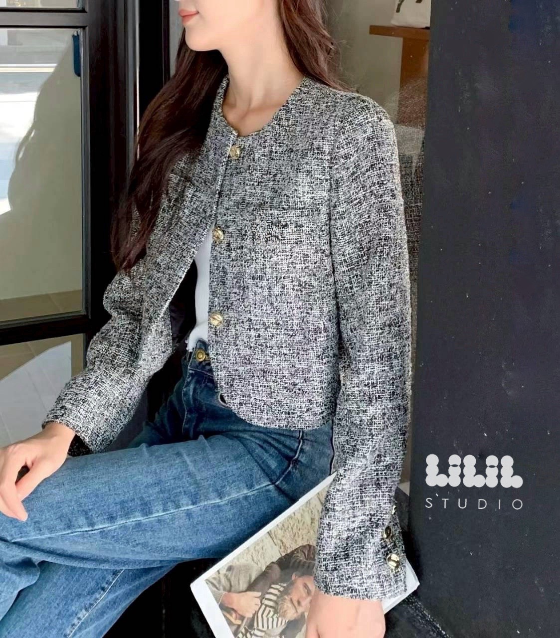 New Tweeds Blazer🐰 เสื้อทวีตงานตัดเย็บอย่างดีมีซับในผ้ามัน กระเป๋าจริง ทรงสวย กระดุมทองค่ะ