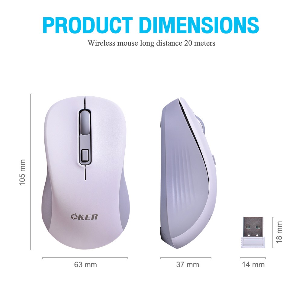 OKER V17 WIRELESS MOUSE BLUETOOTH 1600DPI SKU-02960