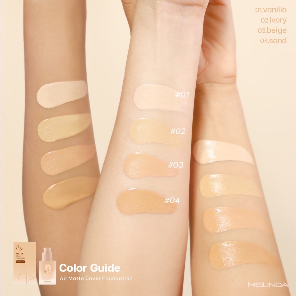 Meilinda Air Matte Cover Foundation 25มล. MC8017 เมลินดา รองพื้น