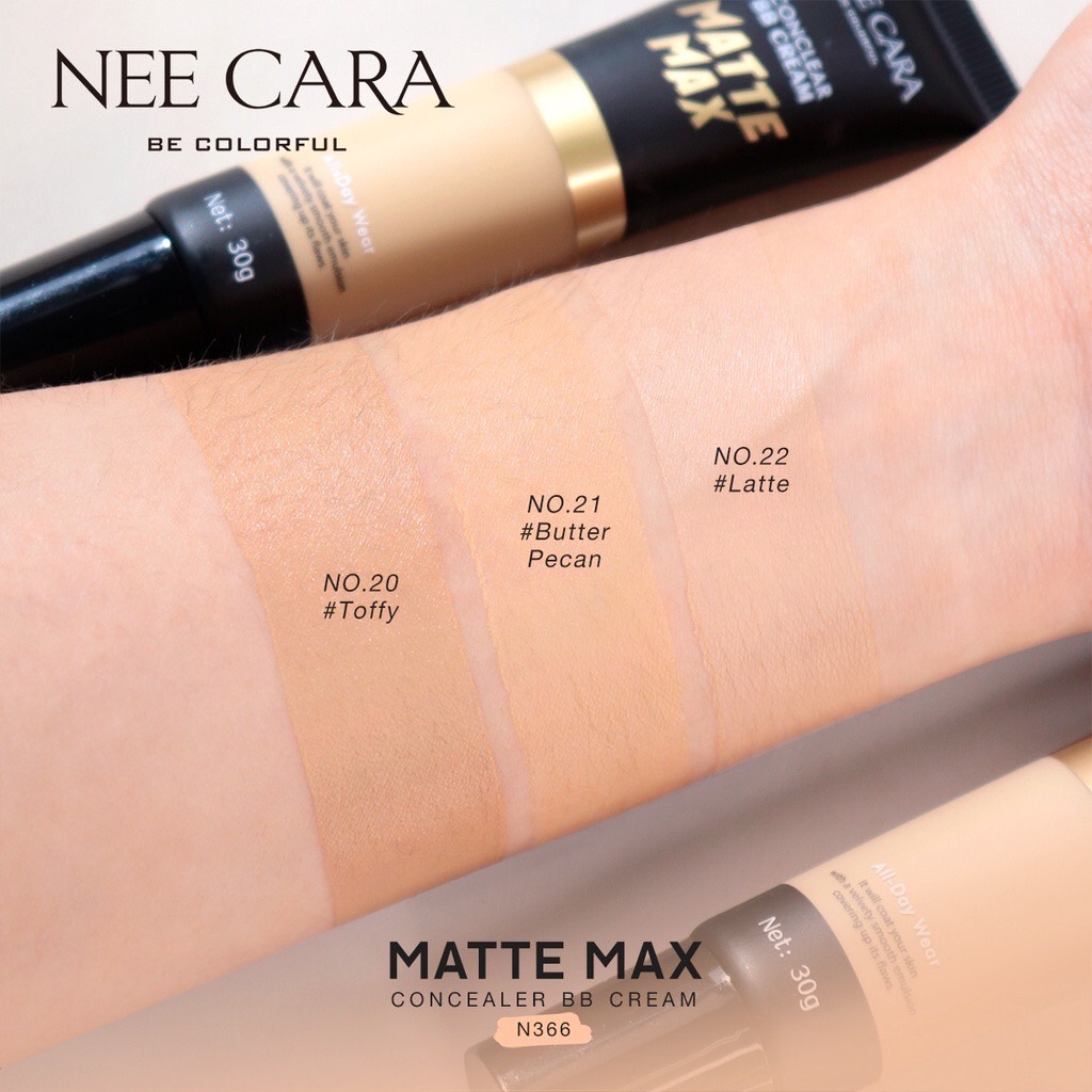 NEE CARA MATTE MAX CONCEALER BB CREAM N366 นีคารา คอนซีลเลอร์ บีบีครีม เนื้อแมทซ์
