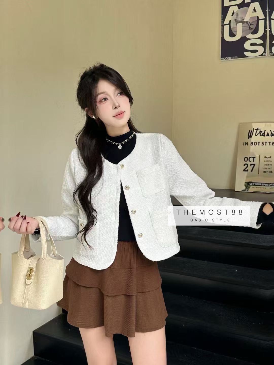 เสื้อคลุมแขนยาว เนื้อผ้าคุณภาพดีเกรดพรีเมียม ผ้าทวิต ป้าย Celine ใส่ได้ตลอดๆแมชง่าย ใส่เท่มีสไตล์สุดๆ