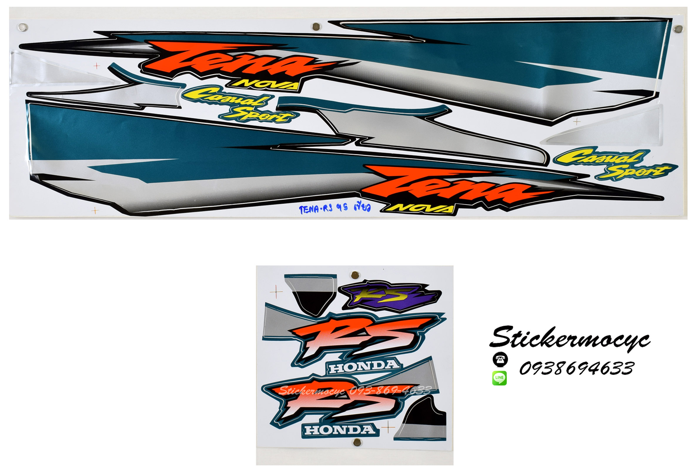 Sticker HONDA Tena ปี1995 ติดรถสี เขียว(เคลือบเงาแท้) สติ๊กเกอร์ ติดรถมอเตอร์ไซค์ ฮอนด้า เทน่า