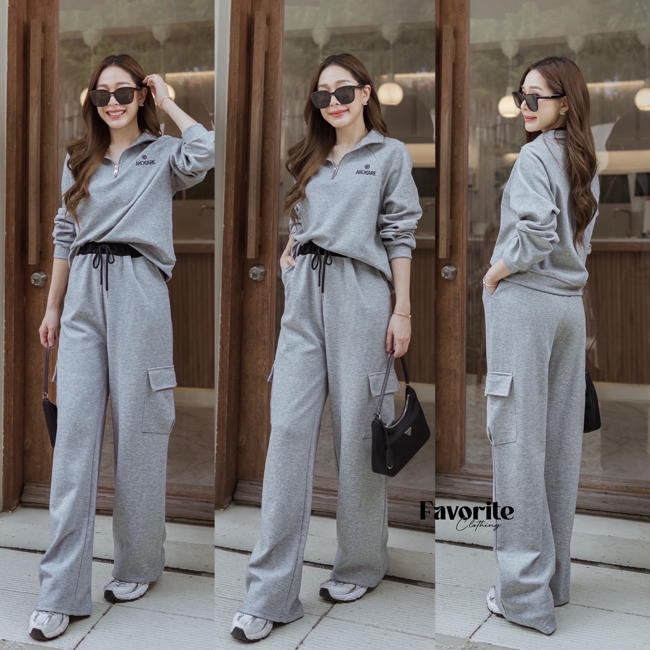 Set เสื้อ+กางเกงขายาว❣️ Set เสื้อแขนยาวคอปีน แต่งซิปคอด้านหน้า แต่งปักหน้าอกเท่ห์ๆ ชายเสื้อมีเชือกรูดปรับเอวจั้มได้ มาพร้อมกางเกงขายาวเข้าชุด เอวยืดตามตัว แต่งกระเป๋าคาโก้ด้านข้าง เท่ห์มากน๊าเซทนี้ งานดีสุดๆ ผ้ายืดเนื้อดี นุ่มใส่สบาย จัดด่วนๆ