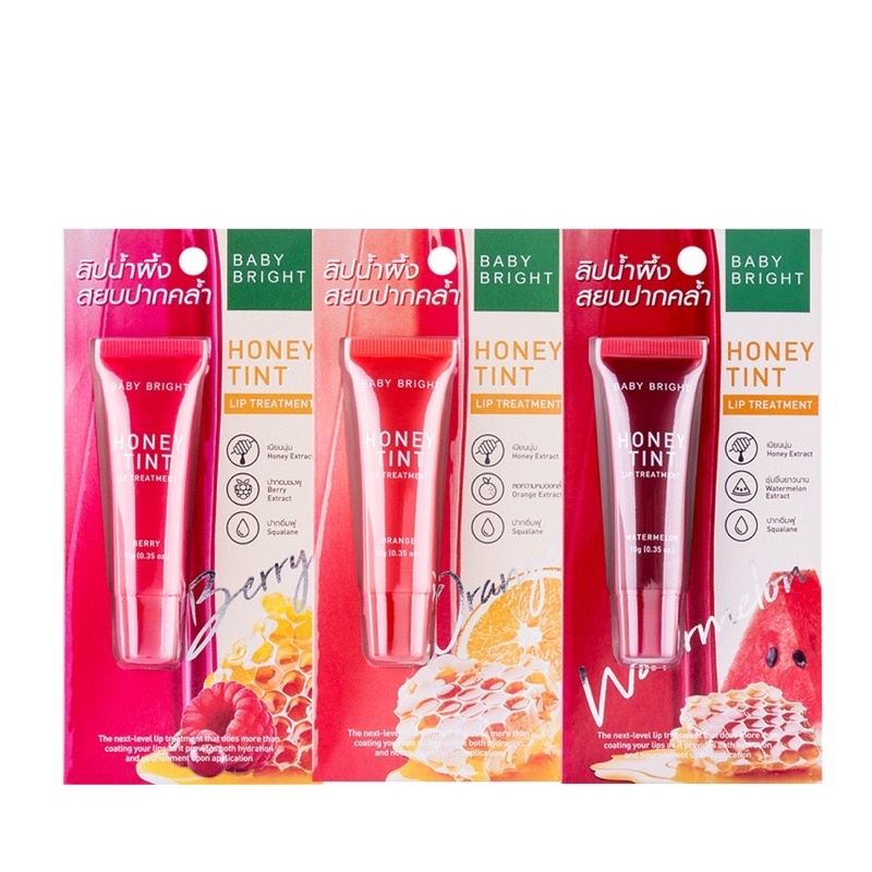 Baby Bright HONEY TINT LIP TREATMENT ฮันนี่ทินท์ 10g เบบี้ไบร์ท วอเตอร์เมล่อน ลิปทิ้นท์ ลิปน้ำผึ้ง สยบปากคล้ำ