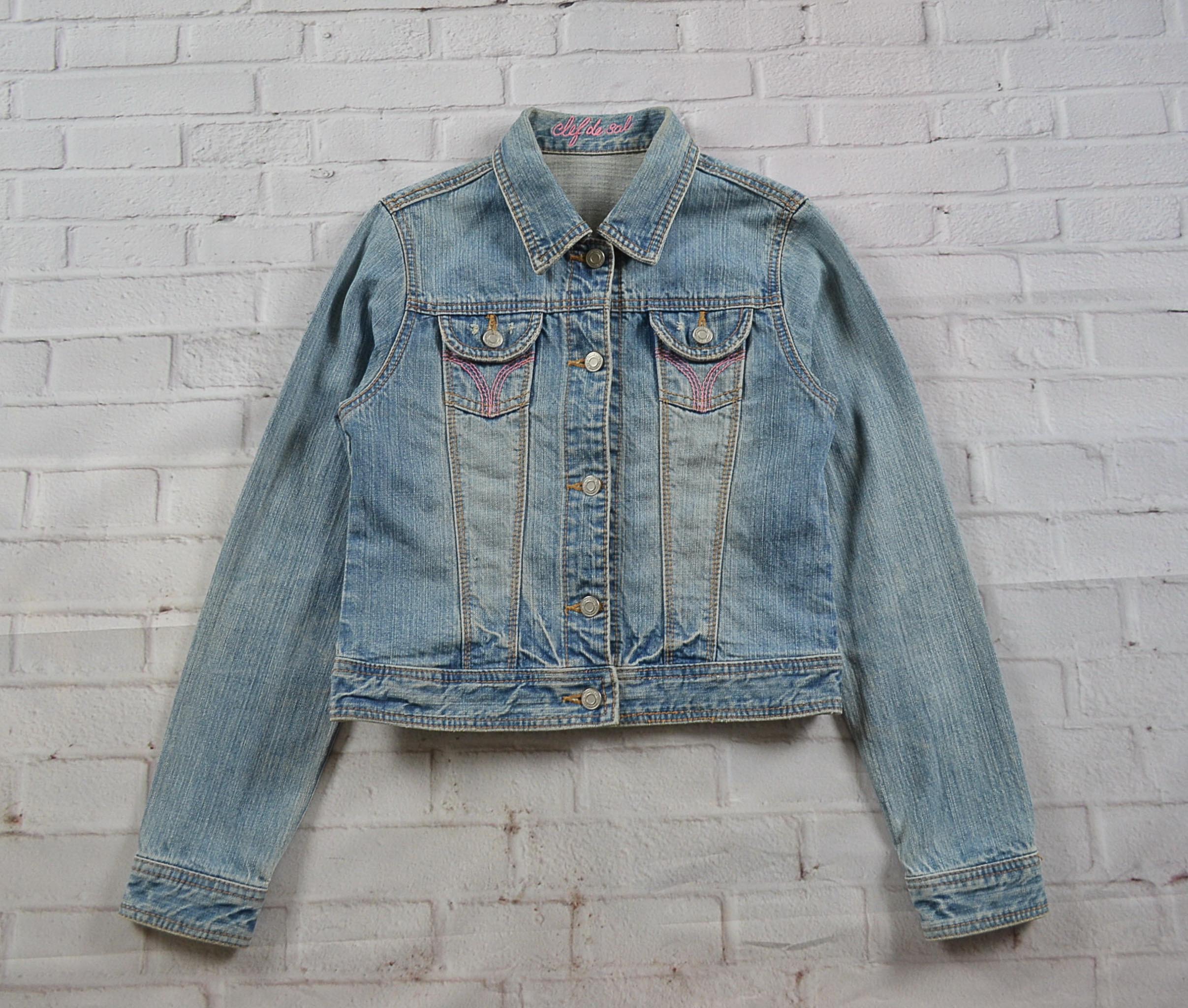 CLEF DESOL อกจริง34' (S) เสื้อแจ็คเก็ตยีนส์ เสื้อยีนส์แขนยาวหญิงชาย ทรงสวยน่ารักใส่สบาย
