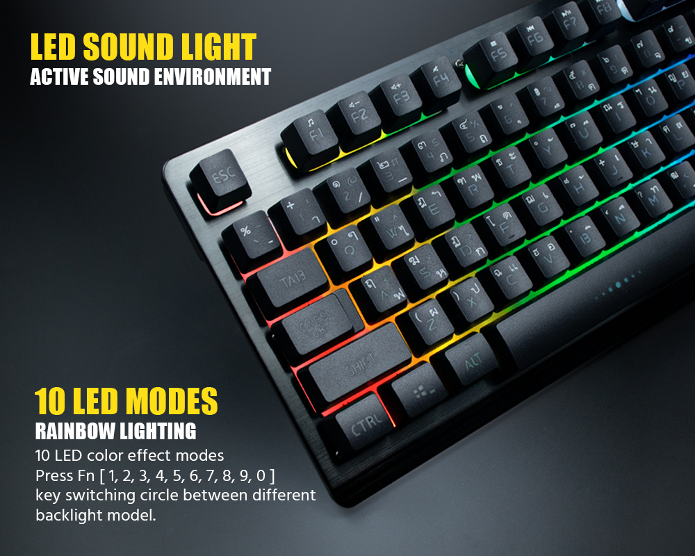 NUBWO NK031 NUBWO SAVIOR GAMING KEYBOARD RAINBOW 9LED MODES KB-UB-NW-NK31X