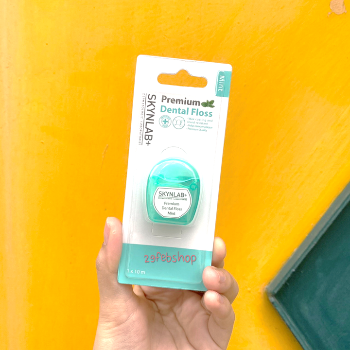 Skynlab Mint Premium Dental Floss 10m ไหมขัดฟันเคลือบแว็กซ์ขี้ผึ้ง สกินแล๊บ