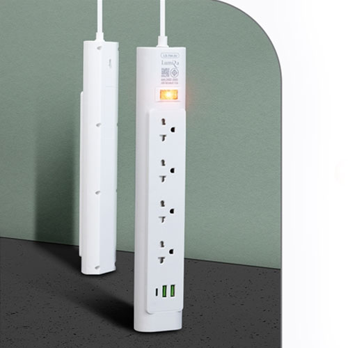 LUMIRA LS-704-2USB / 3M. LUMIRA ปลั๊กไฟ1สวิทย์ 4เต้าเสียบ 2 USB+1TYPE-C PG-LR-03-L704