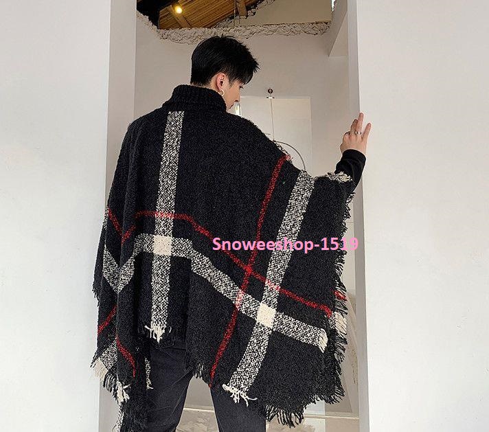ผ้าคลุมไหล่ผู้ชาย ผ้าแคชเมียร์ผสมไหมพรมสไตล์ตะวันตกใส่กันหนาว กันลม กันหยดน้ำได้ดี ลายวินเทจแบบสวมแต่งปกคอสูงใส่สบาย มี 2 สี ฟรีไซ