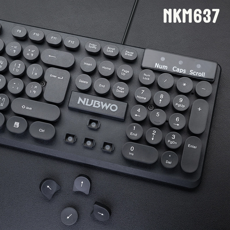 NKM637 สีดำ NUBWO KEYBOARD+MOUSE USB KB-KM-NW-637BK