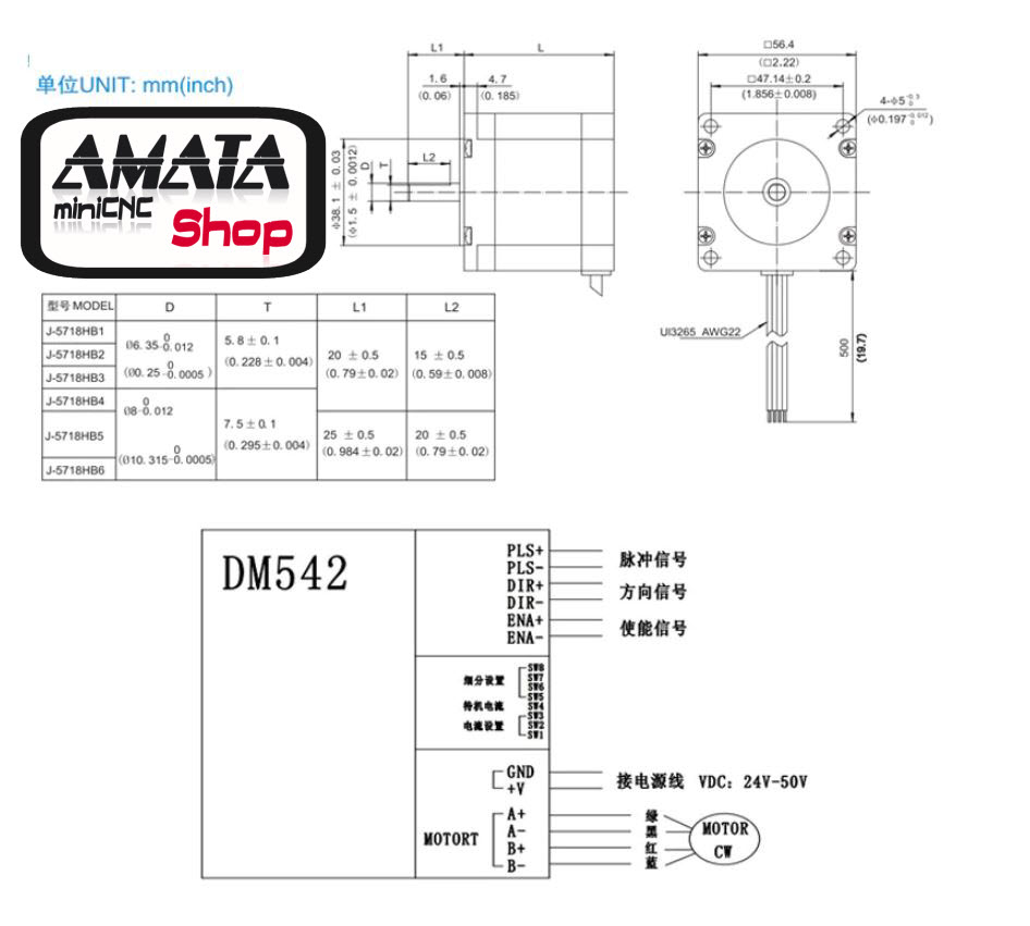 NEMA 23 Holding Torque 3.6 Nm 4.0 A (L113 mm/Shaft Dia. 8 mm)