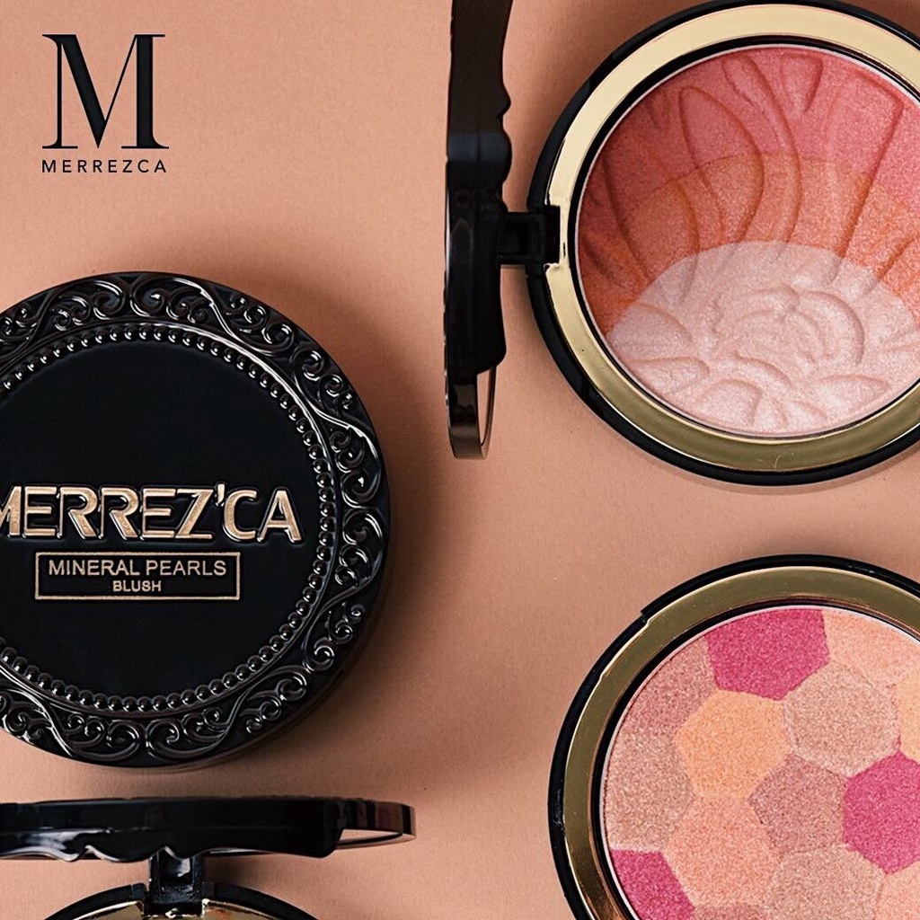 Merrezca Mineral Pearl Blush บรัชออน ปัดแก้ม เมอเรสก้า ปัดแก้มลูกบอล หน้าใส (302 double orange)