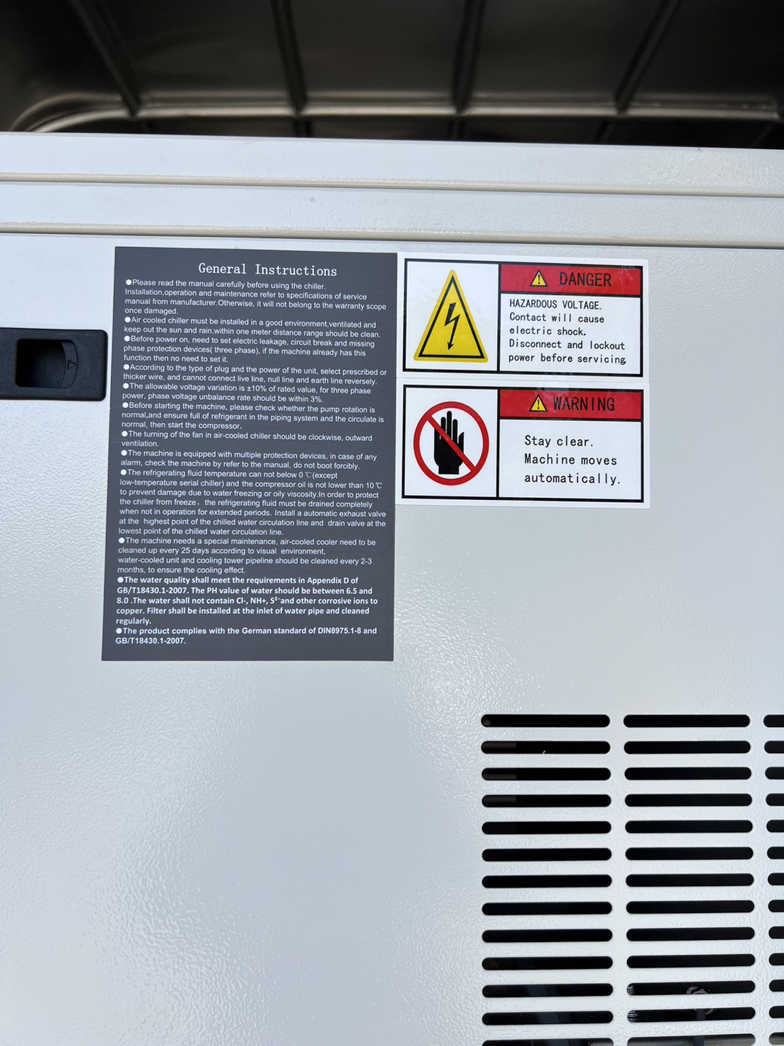 SZAGS : AIR COOLED INDUSTRIAL CHILLER No. AC-1