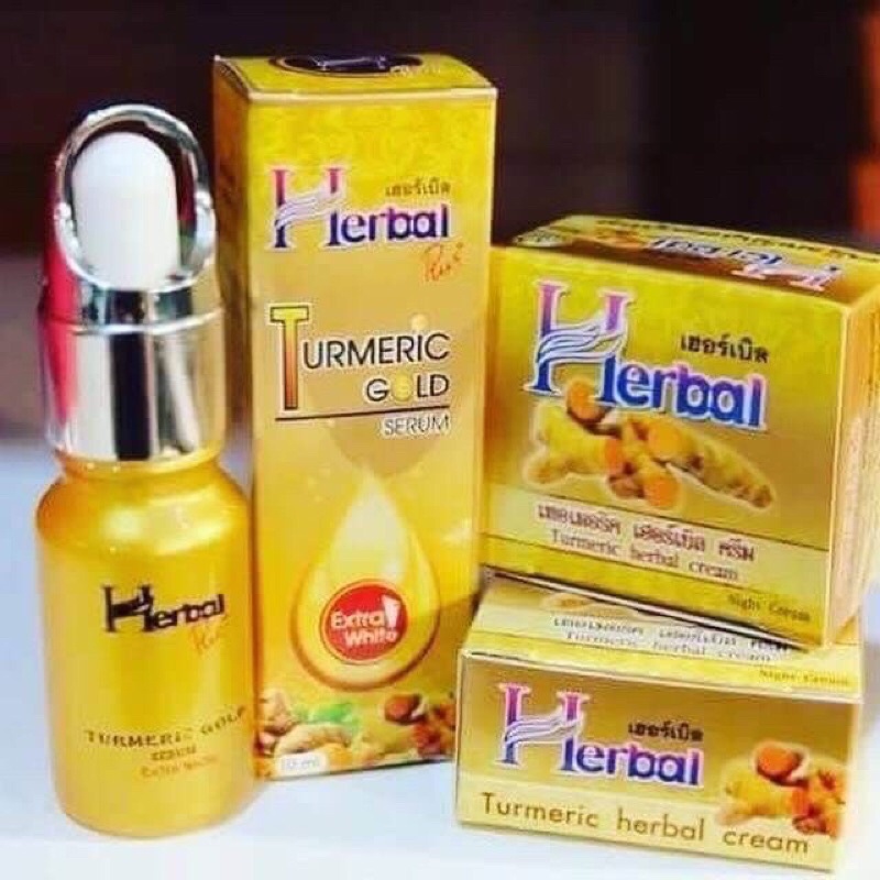 ครีมขมิ้นเฮิร์บ 5 g / เซร้่มขมิ้นเฮิร์บ 10 g Herbal Turmeric Gold Cream / Serum