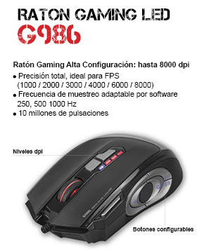 G-986 MARVO GAMING MOUSE 8 Stage DPI 18 Button SKU-01838