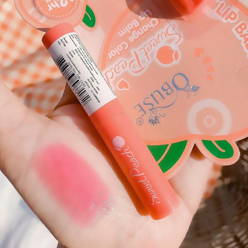 โอบิวซ์ ลิปมันเปลี่ยนสี กลิ่นพีช เรียวปากสุขภาพดี 1.7g OB1430 Obuse Sweet Peach Lip Balm ❤