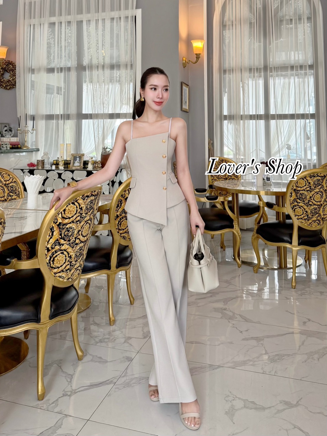 Teg : Lover’s Shop Detail : Set ยีนส์ 2ชิ้น เสื้อ+กางเกง #LoveShop #เซ็ทกางเกงผ้าพื้น