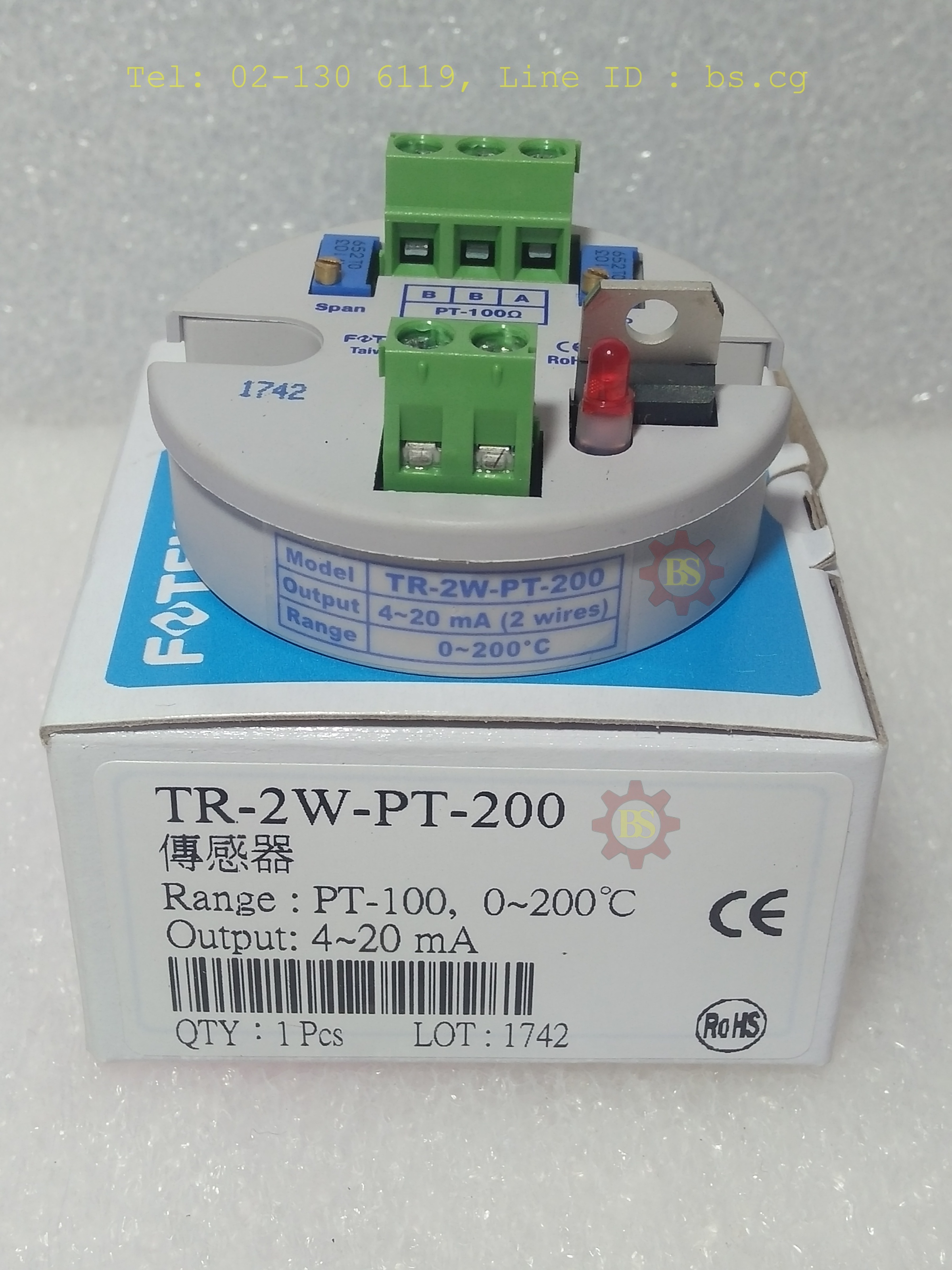 FOTEK : Range:PT-100,0200BC Output: 4-20 mA TR-2W-PT-200
