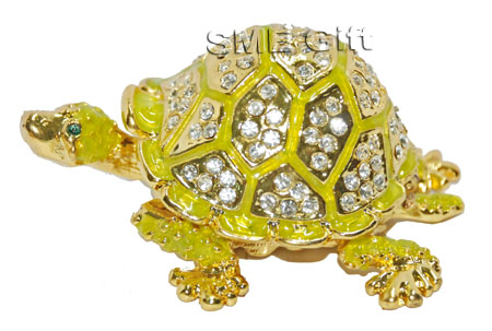 เต่าประดับคริสตัล (กลาง) สีเขียวอ่อน 000518 ชิ้น