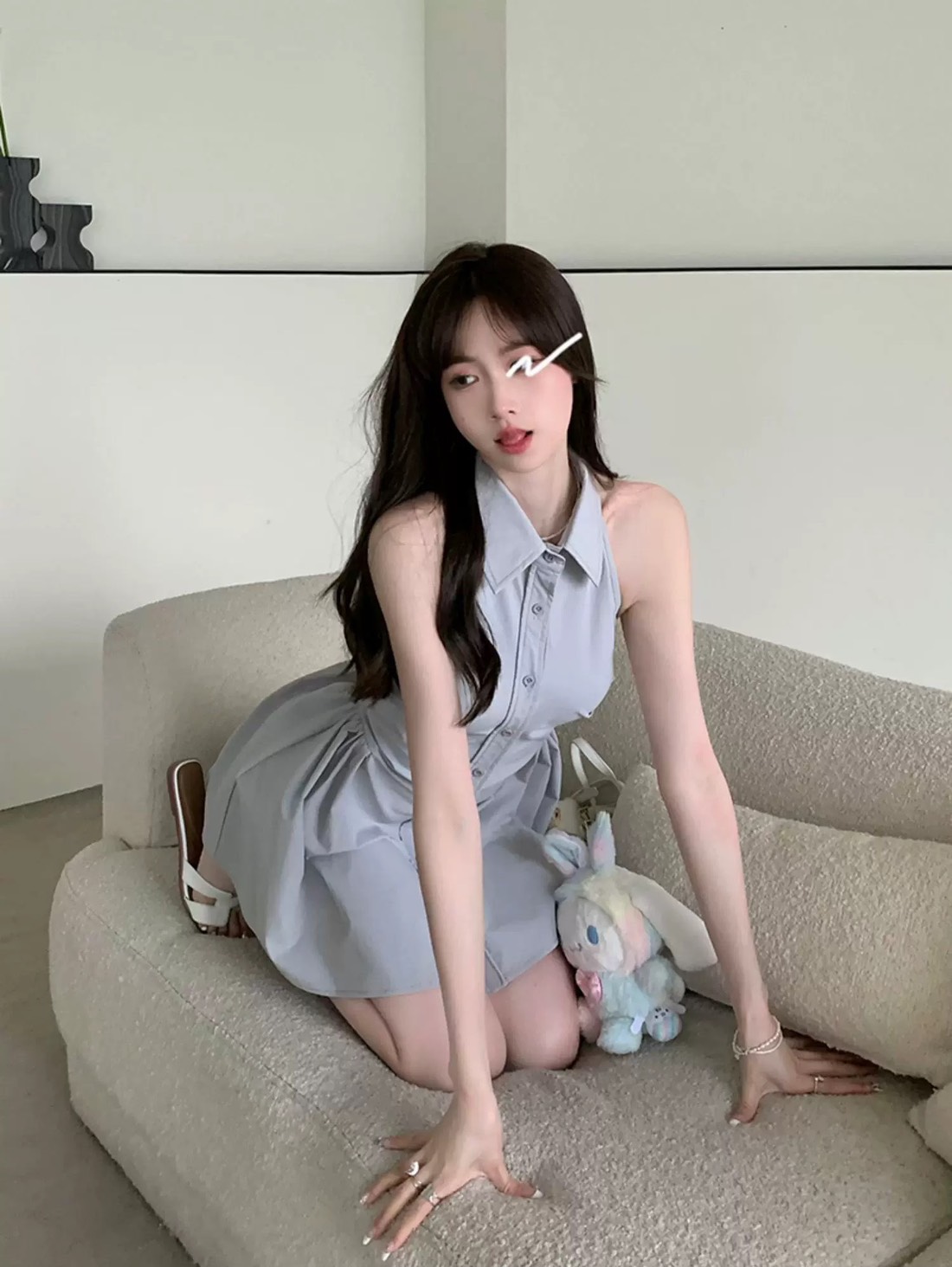 Ready to shipping ⚜️Label :: RAMI-PAPHA(รมิปภา) Milky Blue Set. (emoji) เซตสีฟ้านมๆสวยหวาน เสื้อคอปก กระดุมหน้า ดีเทลเก๋ทั้งตัว ดีเทลชายเสื้อเล่นเลเยอร์ เนื้อผ้านิ่มพริ้วอย่างดี สวมใส่สบาย ++กางเกงขาสั้น เนื้อผ้าและสีเดียวกัน ซับในอย่างดีทั้งตัว มี