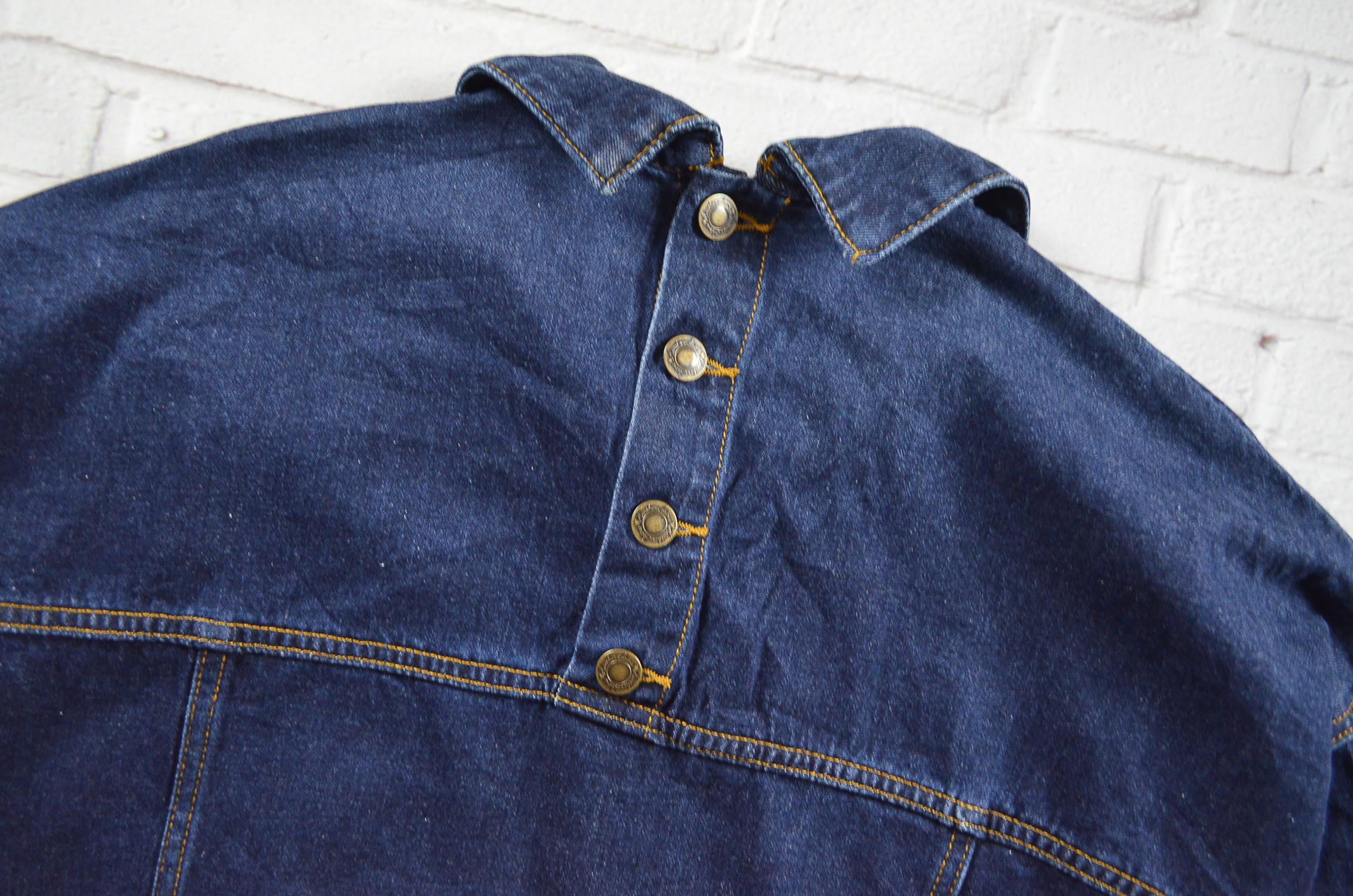 JEANS อกจริง46' (XL) เสื้อแจ็คเก็ตยีนส์ เสื้อยีนส์แขนยาวหญิงชาย สีเข้ม ผ้านุ่มใส่สบายทรงสวย