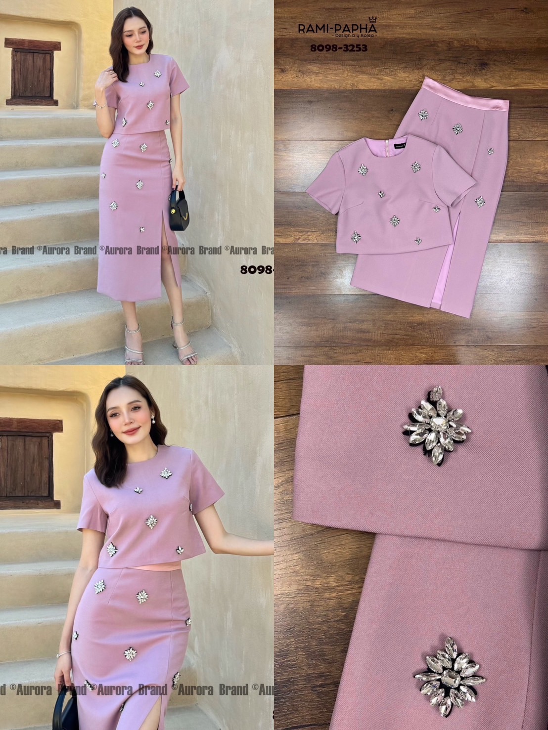 เสื้อ+กระโปรง งานสวยหวานแบบฉบับผู้ดี ดีเทลแต่งอะไหล่สวยหรูโดดเด่น อกมีฟองน้ำเพื่อทรงสวย ซับในอย่างดีทั้งตัว ซิปหลัง ++มาพร้อมกระโปรงเนื้อผ้าสีและดีเทลเดียวกัน ที่แมชกันได้สวยลงตัว ชายกระโปรงด้านหน้าผ่าขึ้น ซับในอย่างดีทั้งตัว ซิปหลัง