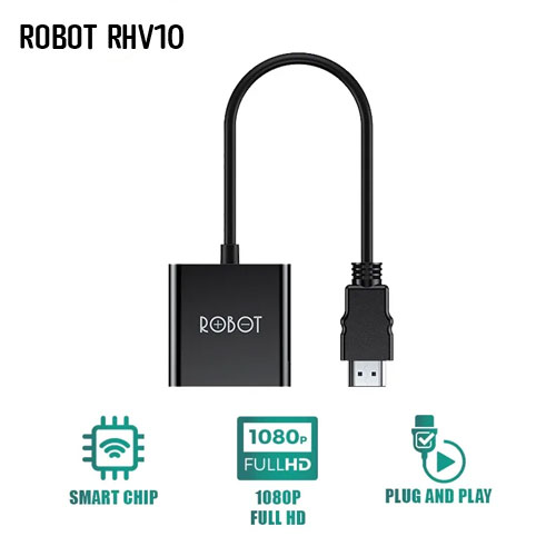 ROBOT RHV10 HDMI TO VGA ตัวแปลง HDMI M เป็น VGA ตัวเมีย CV-GO-XX-HDM02