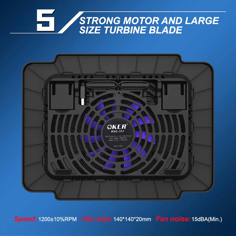 HVC-317 OKER Big FAN NOTEBOOK มีไฟ FA-OK-NB-VC317