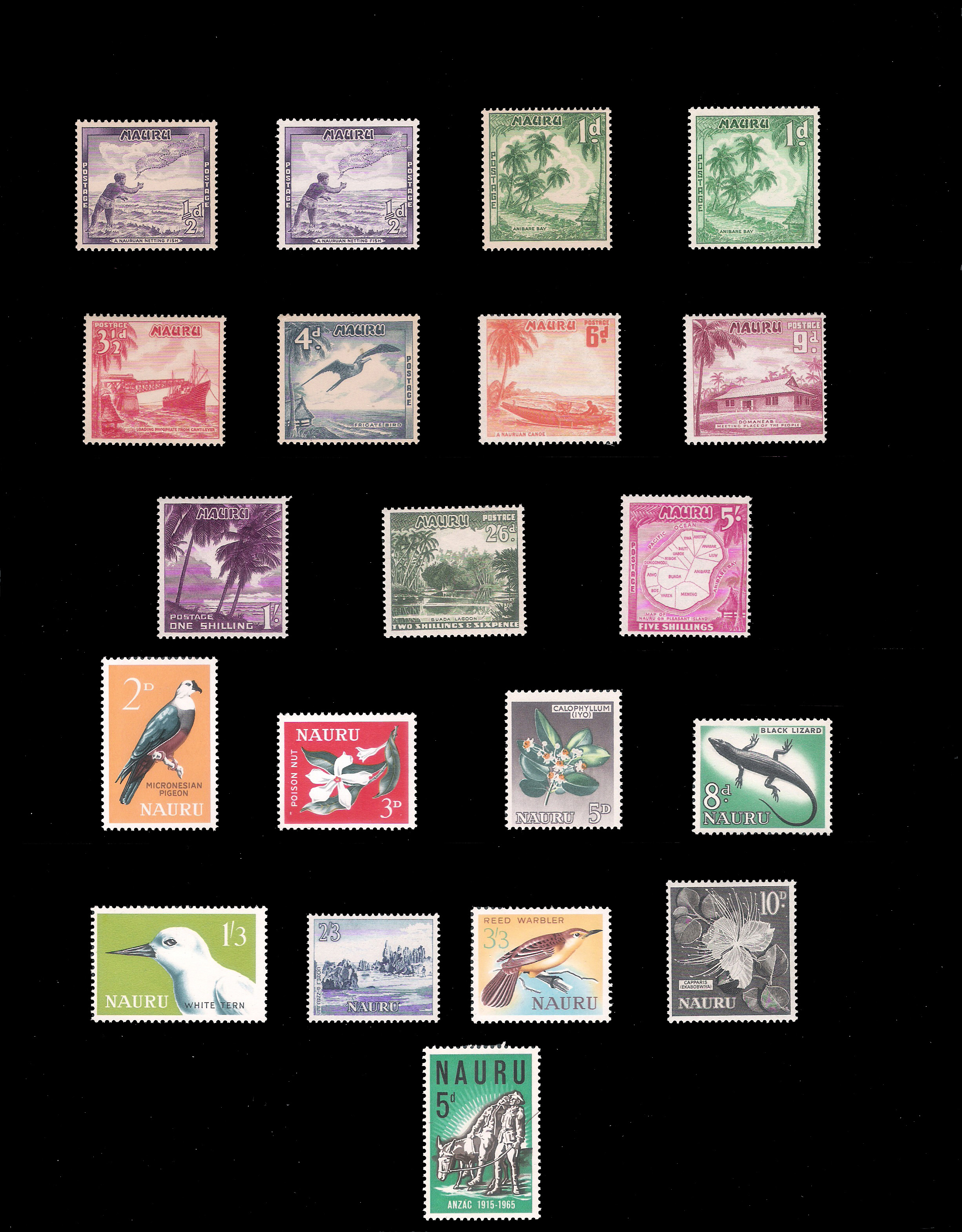2 SHEETS 1954-1966 Nauru