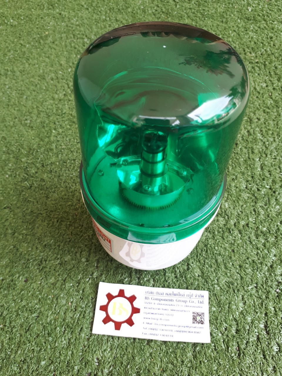 Shinohawa : ไฟหมุน 4" มีออด,หลอดเขี้ยว, 24VDC สีเขียว