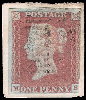1841 No.3 Red Imperf