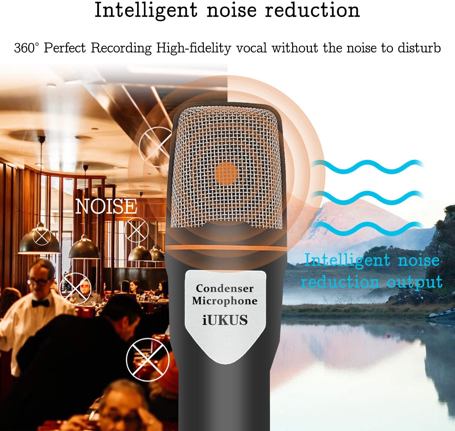 I-GREEN Multimedia Studio Wired Condenser Microphone with Tripod Stand SF-666 MI-GE-XX-SF666