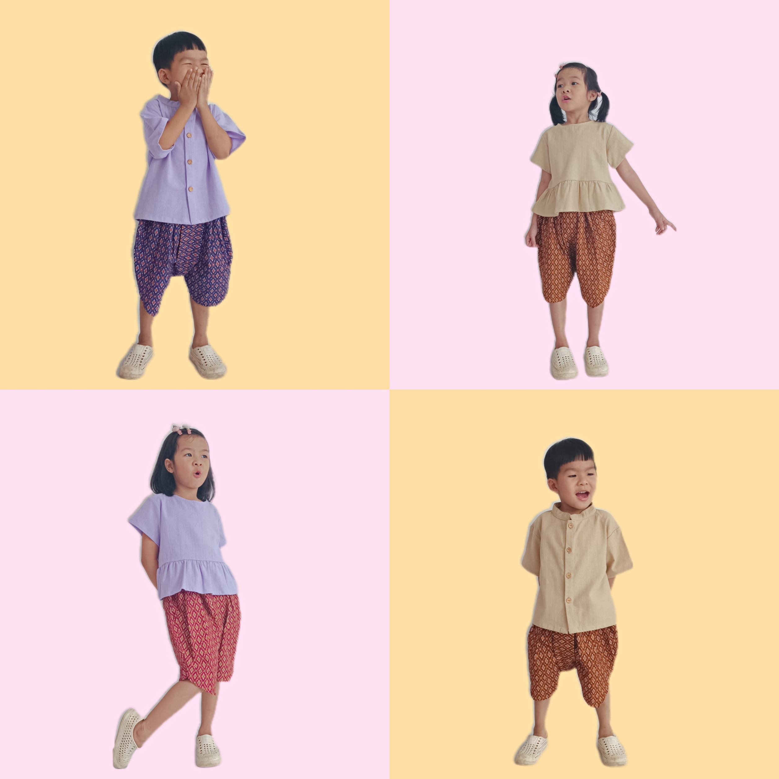 โจงกระเบนเด็ก รุ่น ดุจหนึ่ง 2-6 ขวบ ลายไทย 🎈❤️โจงกระเบนเด็ก ชุดไทยเด็ก ชุดไทยเด็ก LOOM