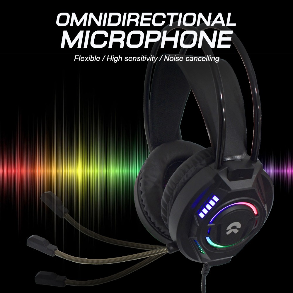 OKER G225 RGB HEADSET+MIC GAMING USB+3.5 HP-HM-OK-G225B