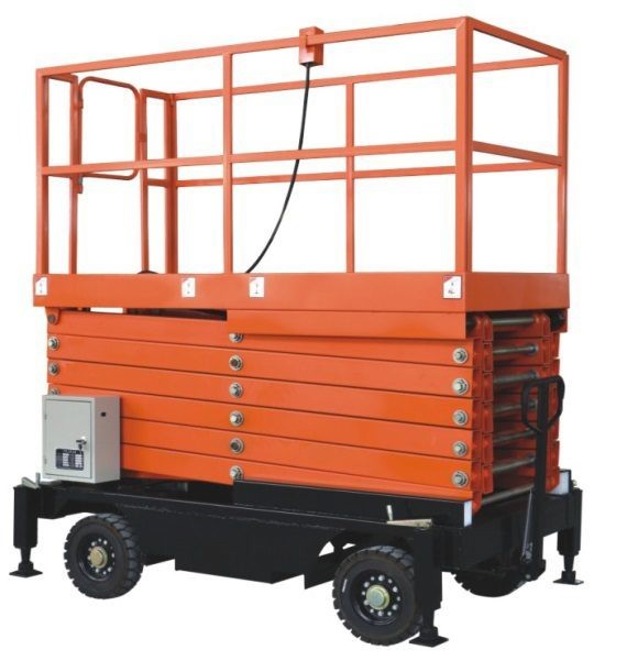 รถลากไฟฟ้า รถโฟล์คลิฟท์ Scissor Lifting Work Platform