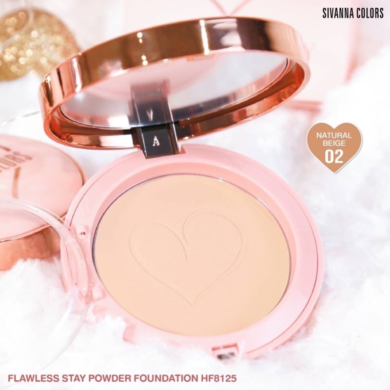 Sivanna Flawless Stay Powder Foundation : HF8125 แป้งพัฟหัวใจ ผสมรองพื้น แป้งพัฟ
