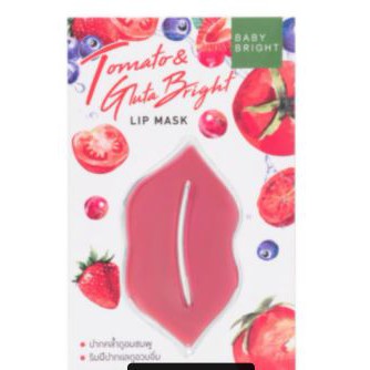 (6ชิ้น/กล่อง) Baby Bright Tomato and Gluta Bright Lip Mask 10g ลิปมาส์ก มะเขือเทศ บำรุงปาก เบบี้ไบร์ท