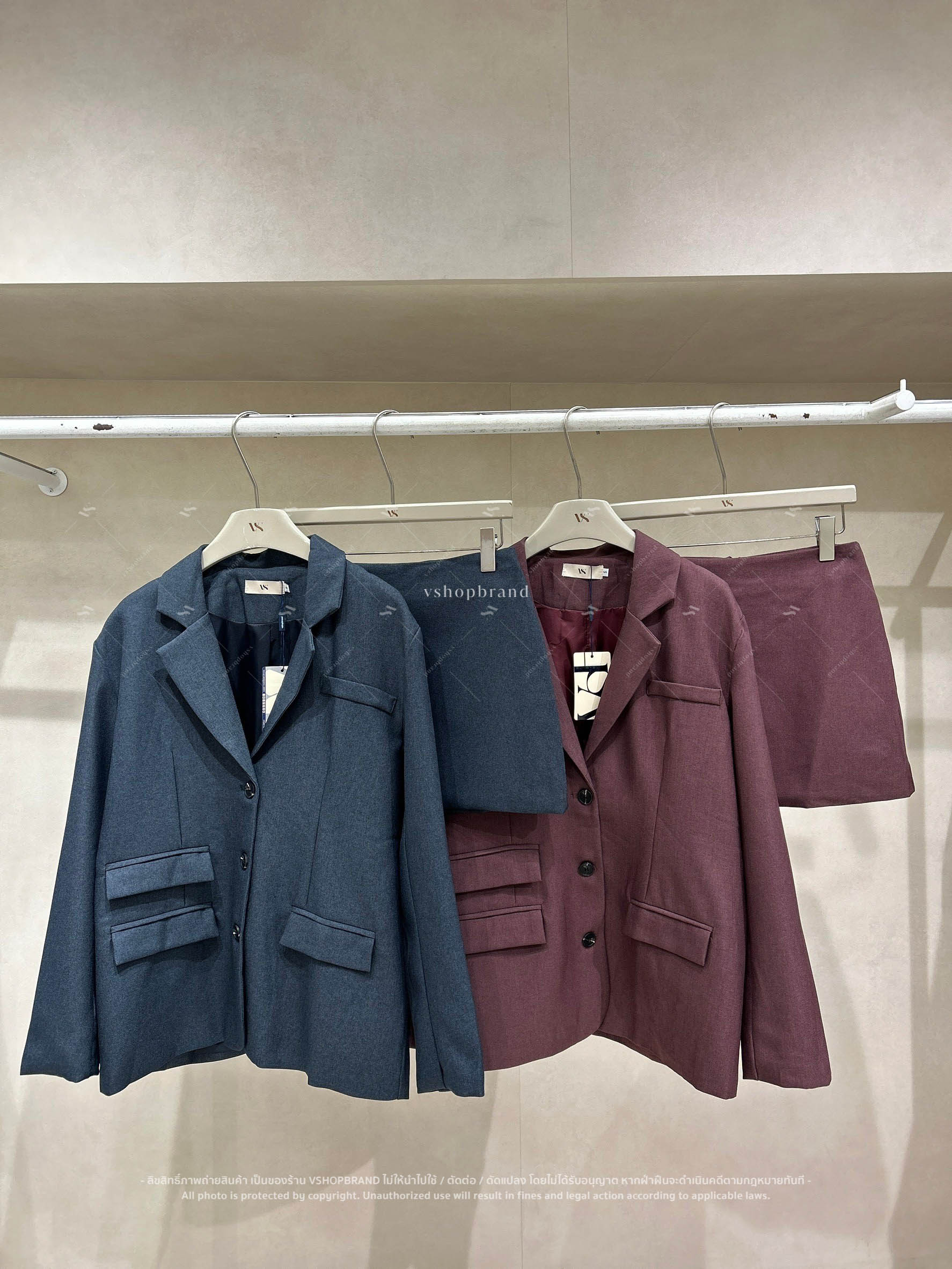 Set Blazer สูทแขนยาว+กระโปรงสั้น