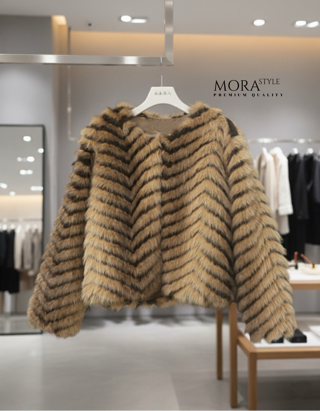 เสื้อคลุมแขนยาวแต่งขนทั้งตัว แต่งลายเสื้อตัดดำ งานสวยแพง เหมาะกับแฟชั่นหนาวนี้สุดๆ ดีไซน์ออกมาเก๋ งานคือน่ารักมากค่ะ สาวๆต้องมีติดตู้นะคะ