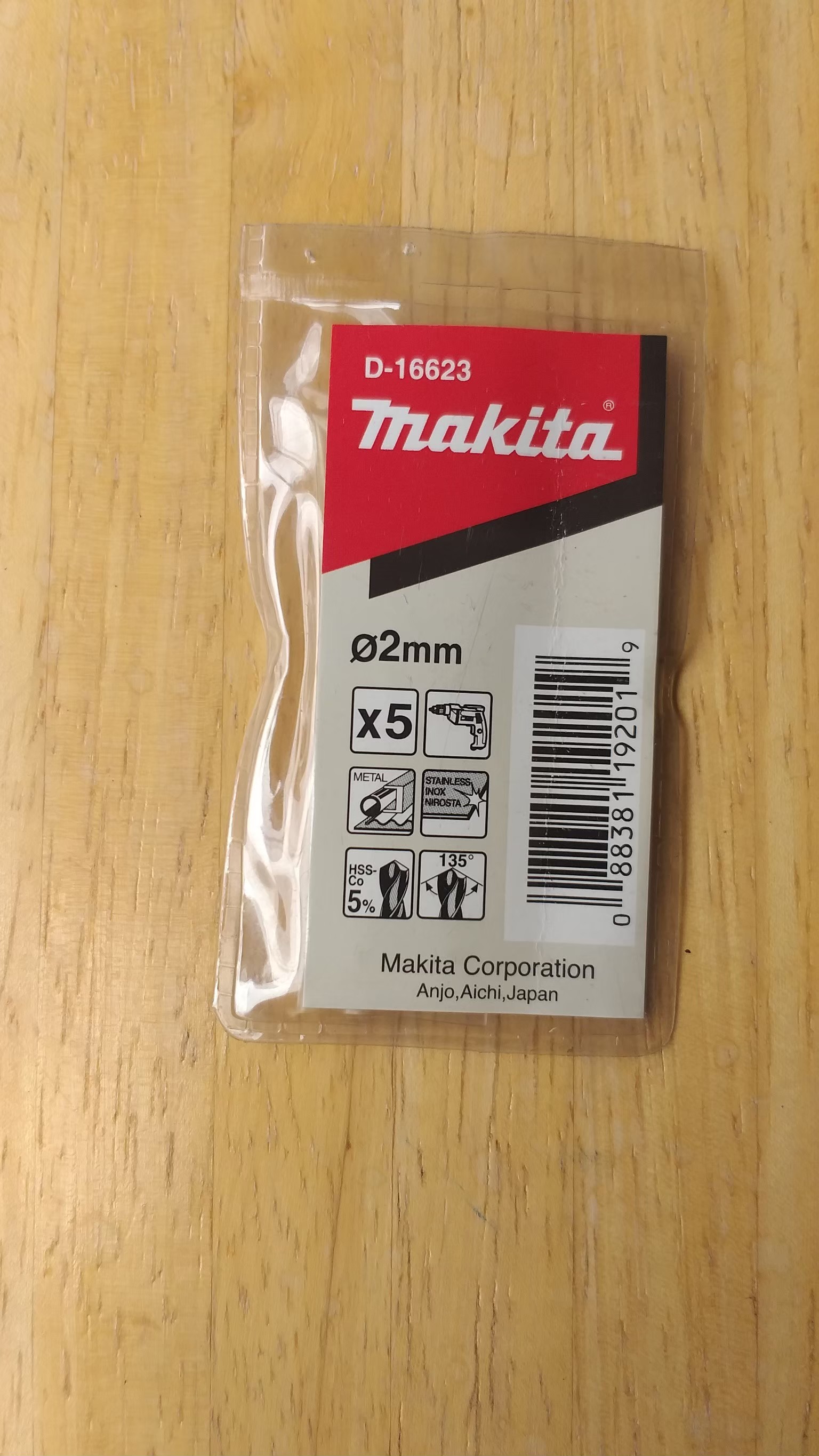 MAKITA : ดอกสว่านไฮสปีดโคบอลท์ เจาะเหล็ก 2mm. (5pcs/pack)