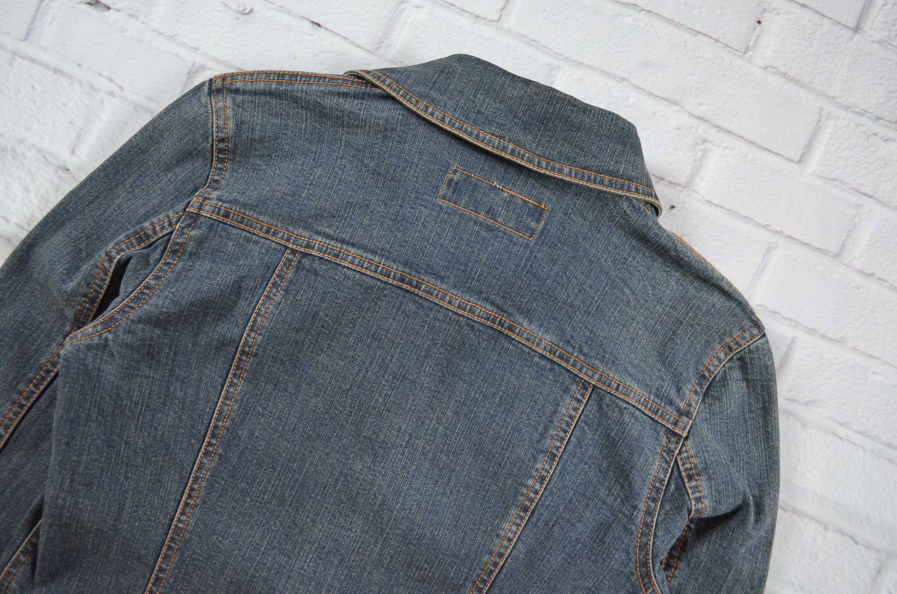 22 OCTOBRE อกจริง34' (XS) เสื้อแจ็คเก็ตยีนส์ เสื้อยีนส์แขนยาวหญิงชาย สีเข้มผ้าไม่แข็งใส่สบาย กระดุมแป๊ก ทรงเข้ารูป