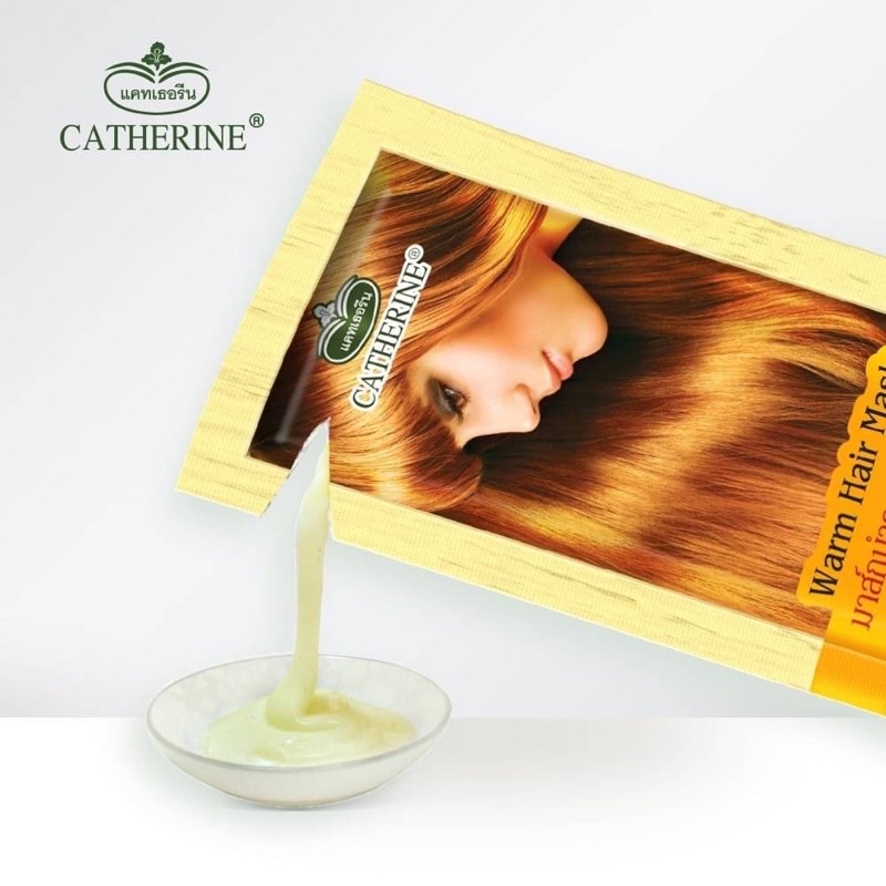 Catherine Hair Mask 25 g แคทเธอรีน มาส์กบำรุงผม สูตรร้อน สูตรเย็น กลิ่นหอม ผมนุ่มลื่น ฟื้นฟูผมแห้งเสีย แตกปลาย