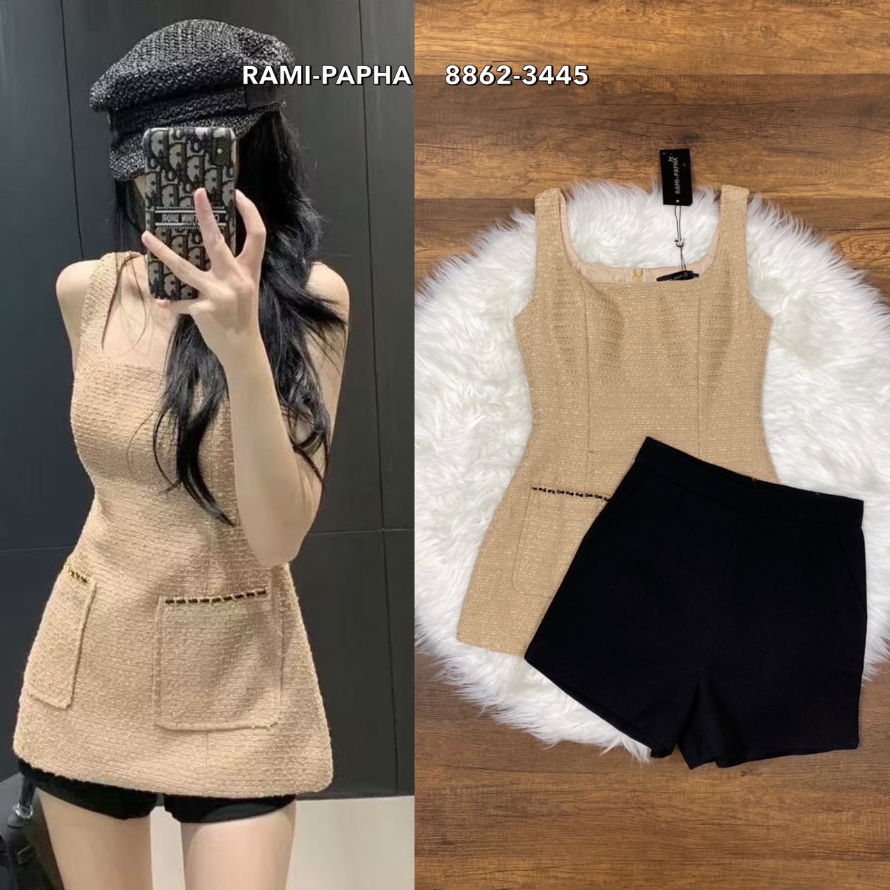 Label :: RAMI-PAPHA(รมิปภา) เสื้อเนื้อผ้าทวีตเนื้อนุ่มสีสวย เนื้อผ้าไม่หนานะคะ +บ กางเกงขาสั้นสีดำ กระเป๋าใช้งานได้จริง