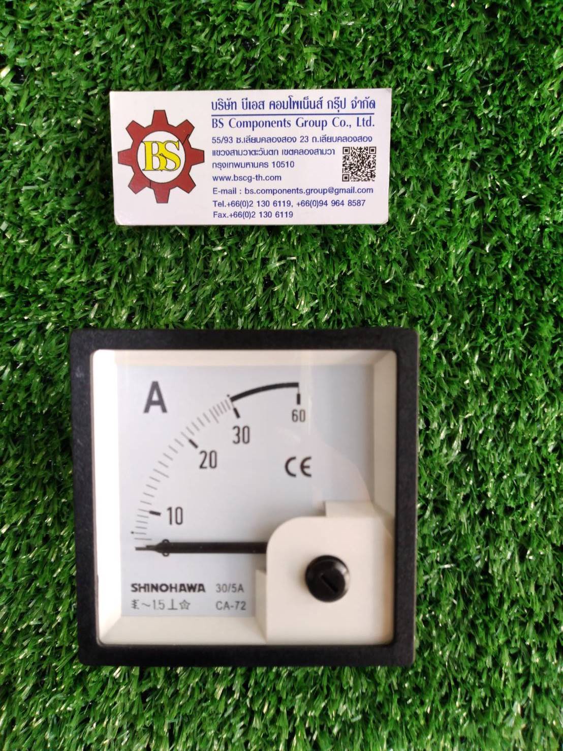 SHINOHAWA : AC Amp meter CA-72 72x72mm. 30/5A (รูเจาะ68x68mm.)