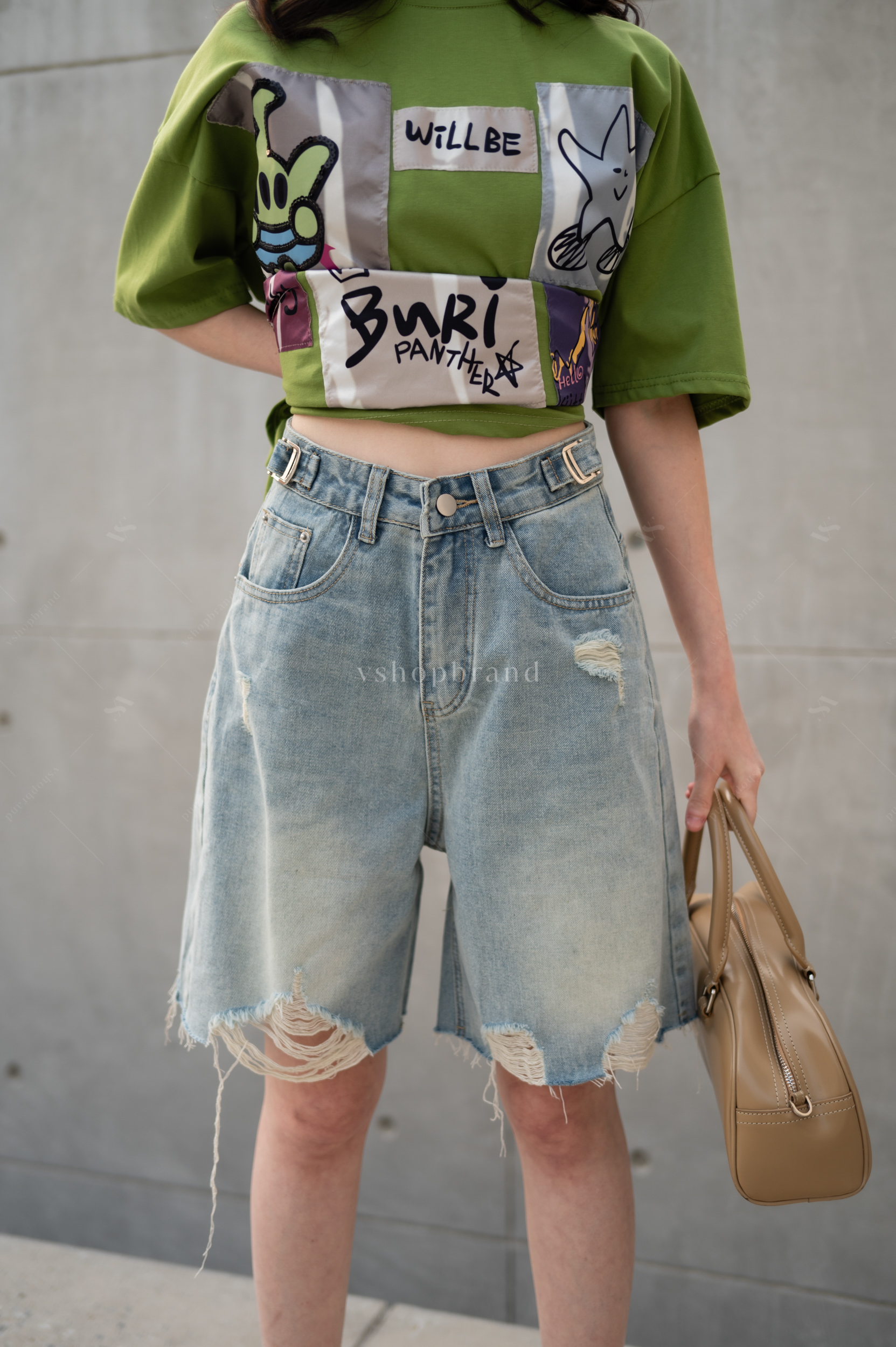 กางเกงยีนส์ขาสั้นแจ่งชายรุ่ย