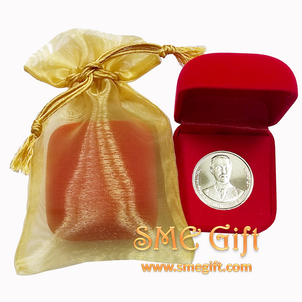เหรียญ ร.5 พร้อมกล่องกำมะหยี่และถุงไหมแก้ว COIN 0015 ชิ้น